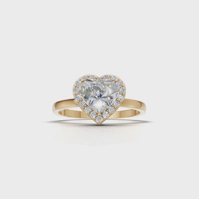 Ring Heart Halo 18k Yellow Gold 1ct :: RING_HEART_HALO_1_CTobj_White Gold-14k_4.mp4