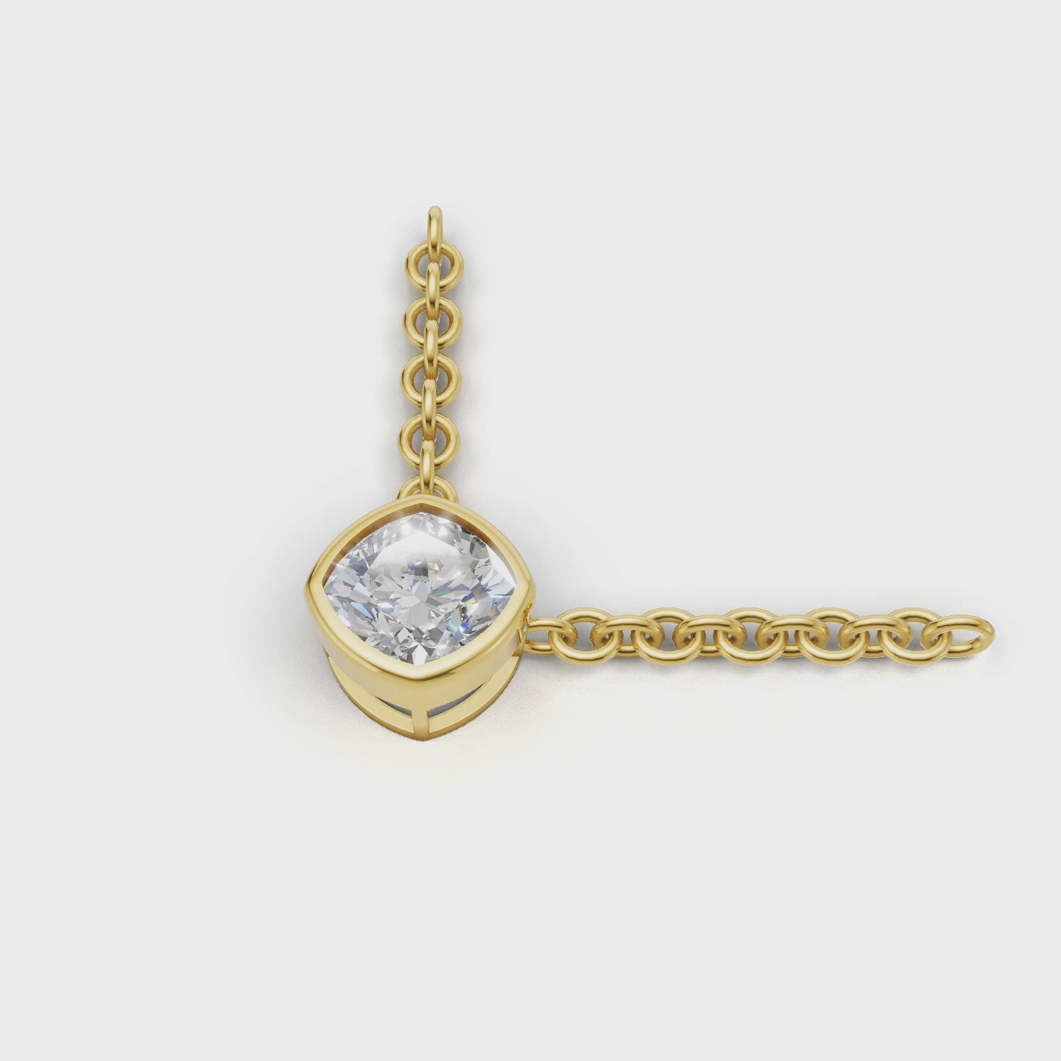 Pendant Cushion Bezel 18k Yellow Gold 1ct :: PENDANT CUSHION BEZEL K18 Yellow Gold 1ct 4.mp4