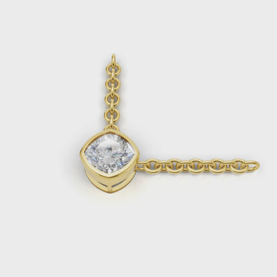 Pendant Cushion Bezel 18k Yellow Gold 1ct :: PENDANT CUSHION BEZEL K18 Yellow Gold 1ct 4.mp4