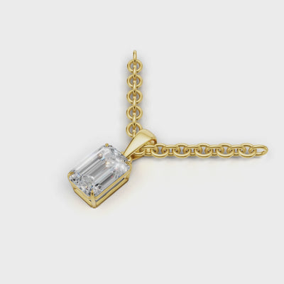 Pendant Emerald Solitaire 18k Yellow Gold 1ct :: PENDANT EMERALD SOLITAIRE K18 Yellow Gold 1ct 4.mp4