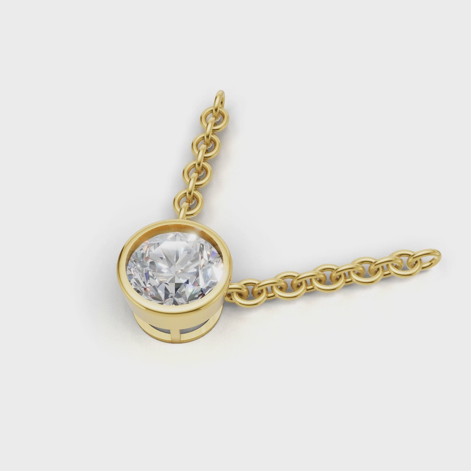 Pendant Round Bezel 18k Yellow Gold 1ct :: PENDANT ROUND BEZEL  18K Yellow Gold 1ct 4.mp4