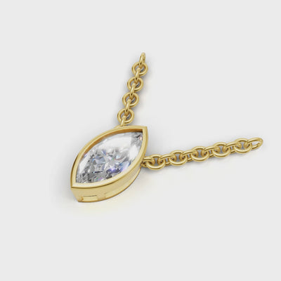 Pendant Marquise Bezel 18k Yellow Gold 1ct :: PENDANT MARQUISE BEZEL K18 Yellow Gold 1ct 4.mp4