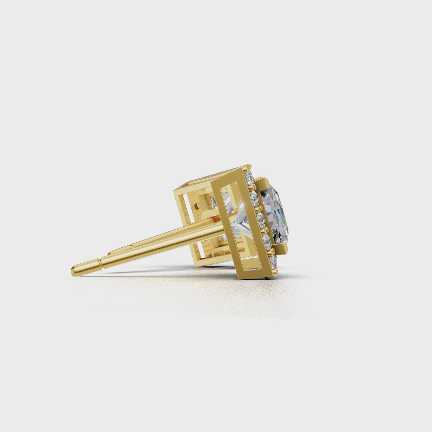 Pierce Princess Halo 18k Yellow Gold 1ct :: PIERCE PRINCESS HALO  K18 Yellow Gold 1ct 4.mp4