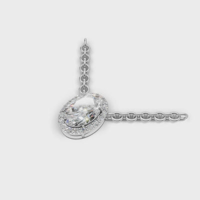 Pendant Oval Halo 18k White Gold 1ct :: PENDANT OVAL HALO K18 White Gold 1ct 4.mp4