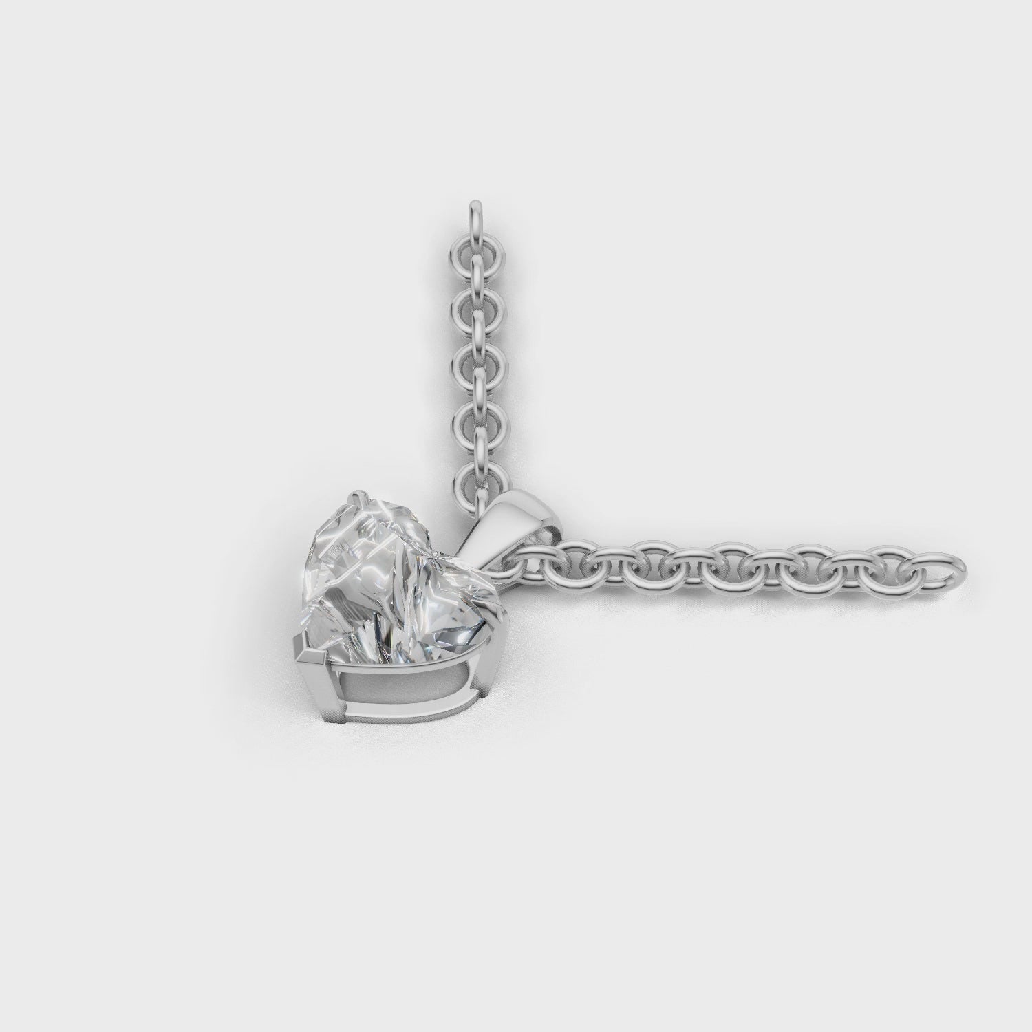 Pendant Heart Solitaire 18k White Gold 1ct :: PENDANT HEART SOLITAIRE K18 White Gold 1ct 4.mp4