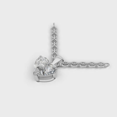 Pendant Heart Solitaire 18k White Gold 1ct :: PENDANT HEART SOLITAIRE K18 White Gold 1ct 4.mp4