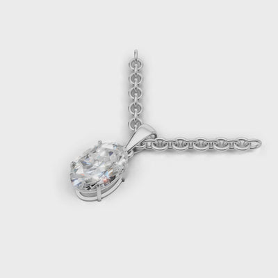 Pendant Oval Solitaire 18k White Gold 1ct :: PENDANT OVAL SOLITAIRE K18 White Gold 1ct 4.mp4
