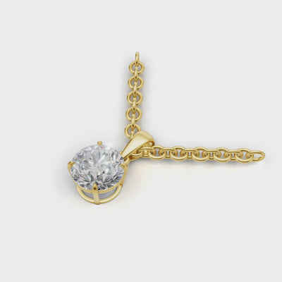Pendant Round Solitaire 18k Yellow Gold 1ct :: PENDANT ROUND SOLITAIRE 18K Yellow Gold 1ct 4.mp4