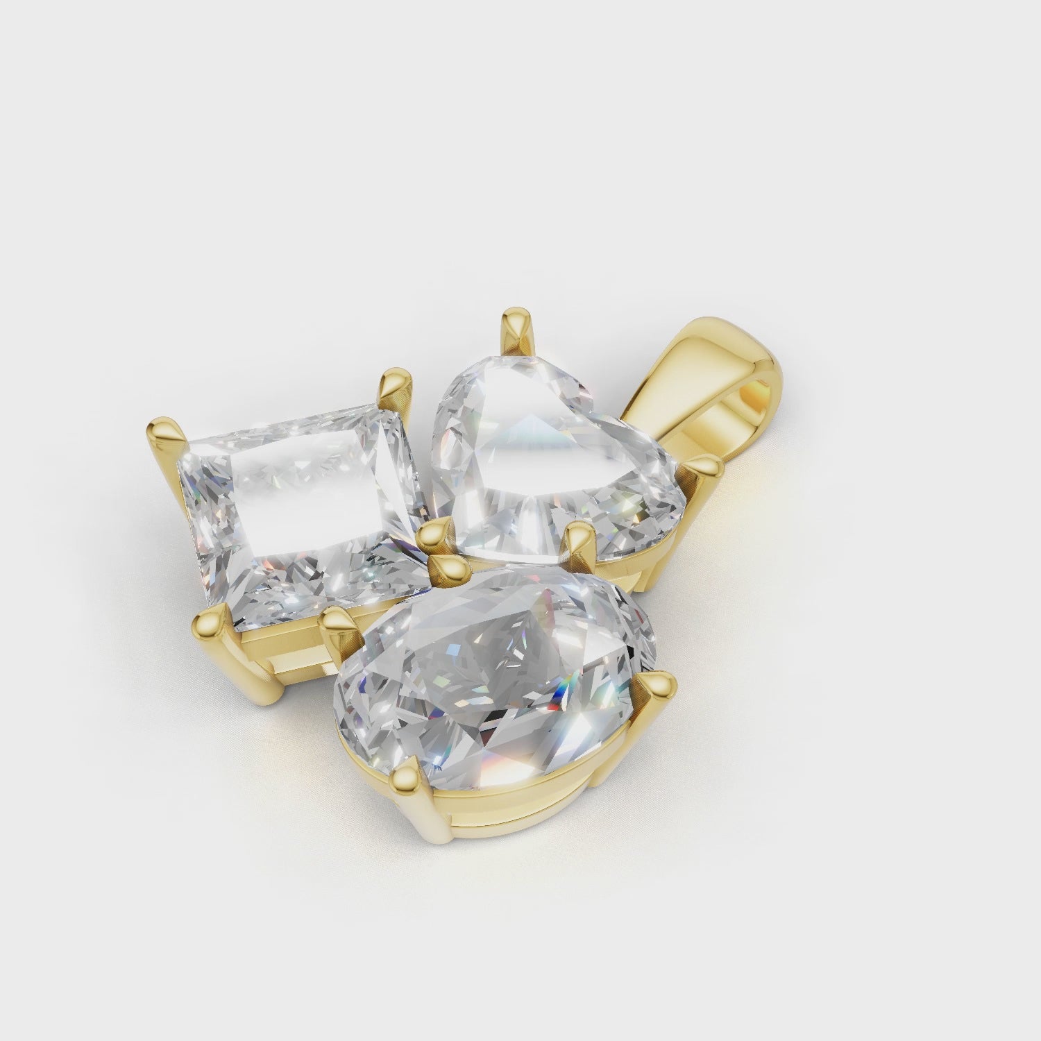 Cluster Pendant Normal 18k Yellow Gold 3ct :: PENDANT CLUSTER K18 Yellow Gold 3ct 4.mp4