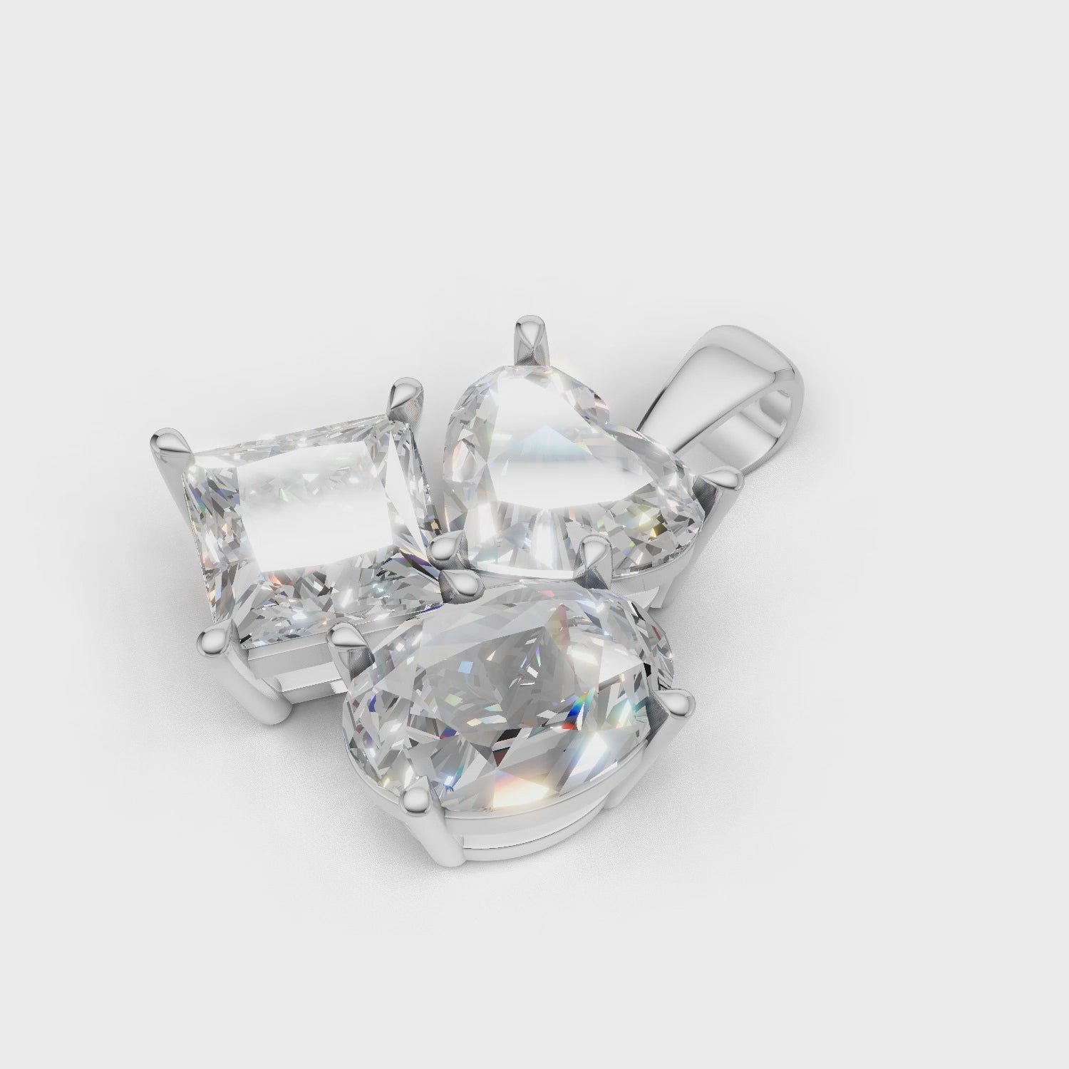 Cluster Pendant Normal 18k White Gold 3ct :: PENDANT CLUSTER K18 White Gold 3ct 4.mp4