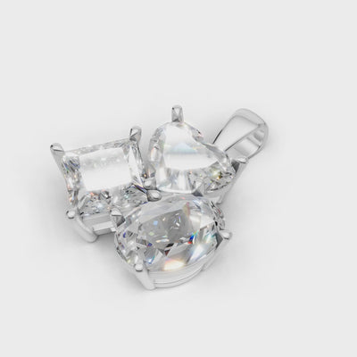 Cluster Pendant Normal 18k White Gold 3ct :: PENDANT CLUSTER K18 White Gold 3ct 4.mp4