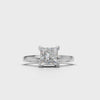 Ring Princess Solitaire 18k White Gold 1ct :: RING PRINCESS SOLITAIRE 18K White Gold 1ct 4.mp4
