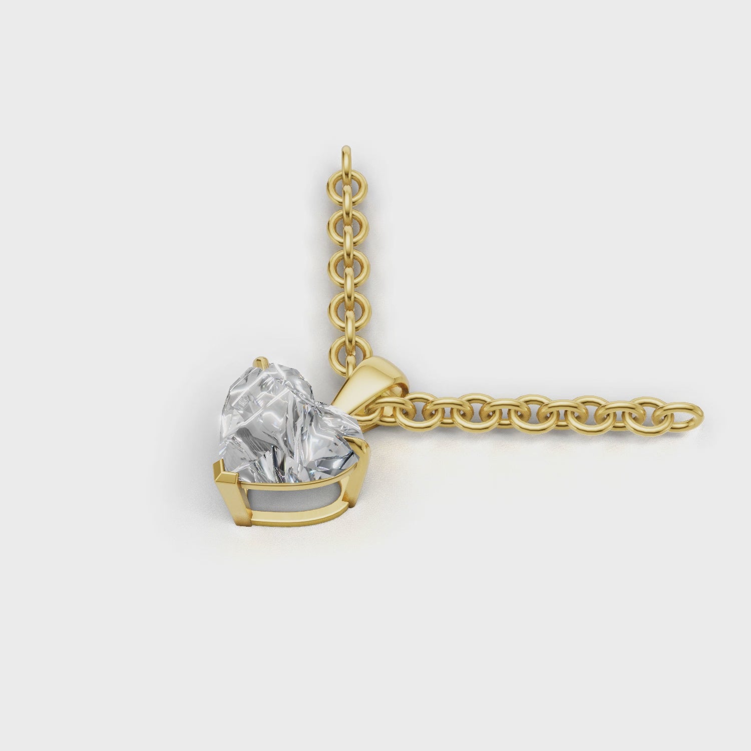 Pendant Heart Solitaire 18k Yellow Gold 1ct :: PENDANT HEART SOLITAIRE K18 Yellow Gold 1ct 4.mp4