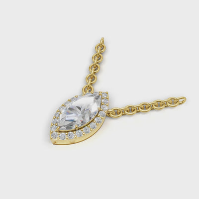 Pendant Marquise Halo 18k Yellow Gold 1ct :: PENDANT MARQUISE HALO K18 Yellow Gold 1ct 4.mp4