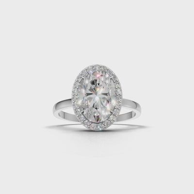 Ring Oval Halo 18k White Gold 1ct :: RING OVAL HALO 18K White Gold 1ct 4.mp4