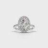Ring Oval Halo 18k White Gold 1ct :: RING OVAL HALO 18K White Gold 1ct 4.mp4