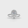 Ring Pear Halo 18k White Gold 1ct :: RING PEAR HALO 18K White Gold 1ct 4.mp4