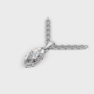 Pendant Marquise Solitaire 18k White Gold 1ct :: PENDANT MARQUISE SOLITAIRE K18 White Gold 1ct 4.mp4