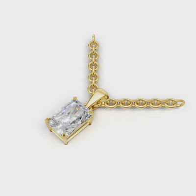 Pendant Radiant Solitaire 18k Yellow Gold 1ct :: PENDANT RADIANT SOLITAIRE K18 Yellow Gold 1ct 4.mp4