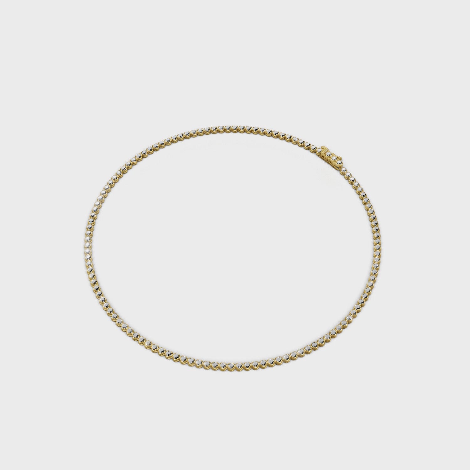 Tennis Necklace 45cm Crown K18 Yellow Gold 5ct :: Necklace Tennis Crown K18 Yellow Gold 5ct 4.mp4