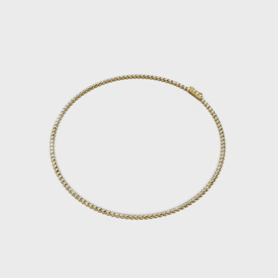 Tennis Necklace 45cm Crown K18 Yellow Gold 5ct :: Necklace Tennis Crown K18 Yellow Gold 5ct 4.mp4