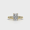 Ring Radiant Side Dia 18k Yellow Gold 1ct :: RING RADIANT SIDE DIA 18K Yellow Gold 1ct 4.mp4