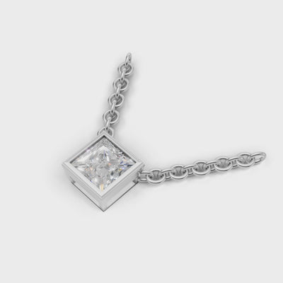 Pendant Princess Bezel 18k White Gold 1ct :: PENDANT PRINCESS BEZEL 18K White Gold 1ct 4.mp4