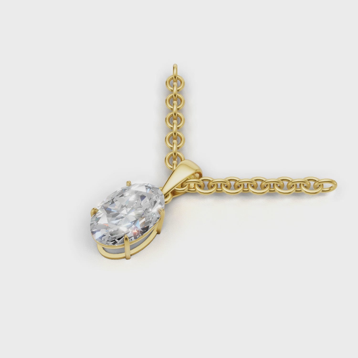 Pendant Oval Solitaire 18k Yellow Gold 1ct :: PENDANT OVAL SOLITAIRE K18 Yellow Gold 1ct 4.mp4