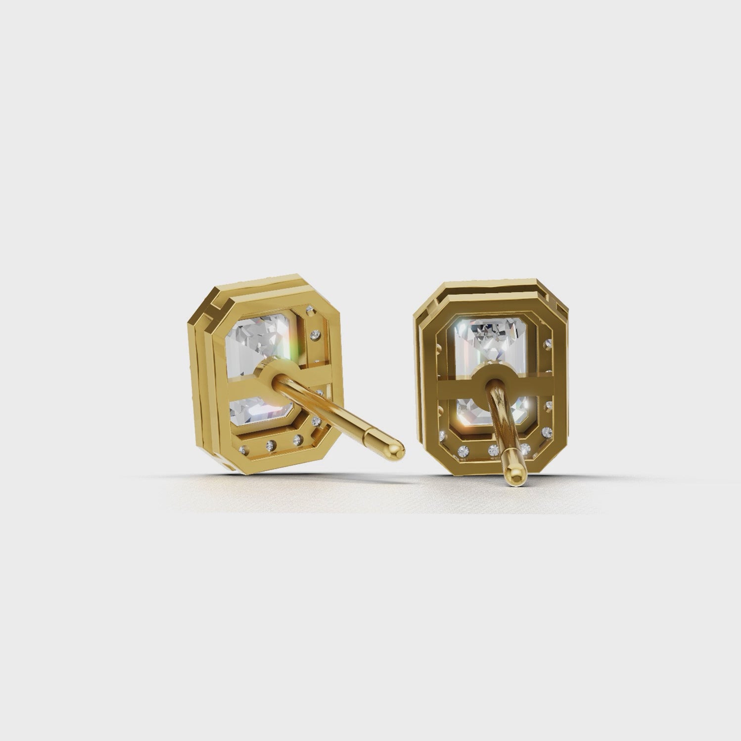 Pierce Emerald Halo 18k Yellow Gold 1ct :: PIERCE EMERALD HALO  K18 Yellow Gold 1ct 4.mp4
