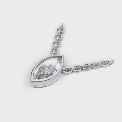 Pendant Marquise Bezel 18k White Gold 1ct :: PENDANT MARQUISE BEZEL K18 White Gold 1ct 4.mp4