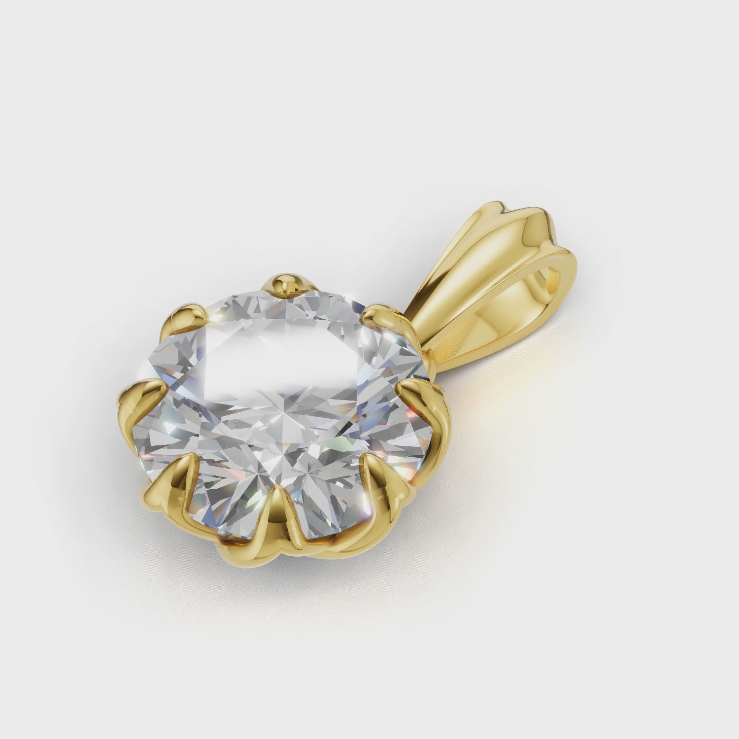 Portuguese Cut Pendant Solitaire 18k Yellow Gold 1ct :: PENDANT PORTUGUESE CUT K18 Yellow Gold 1ct 4.mp4