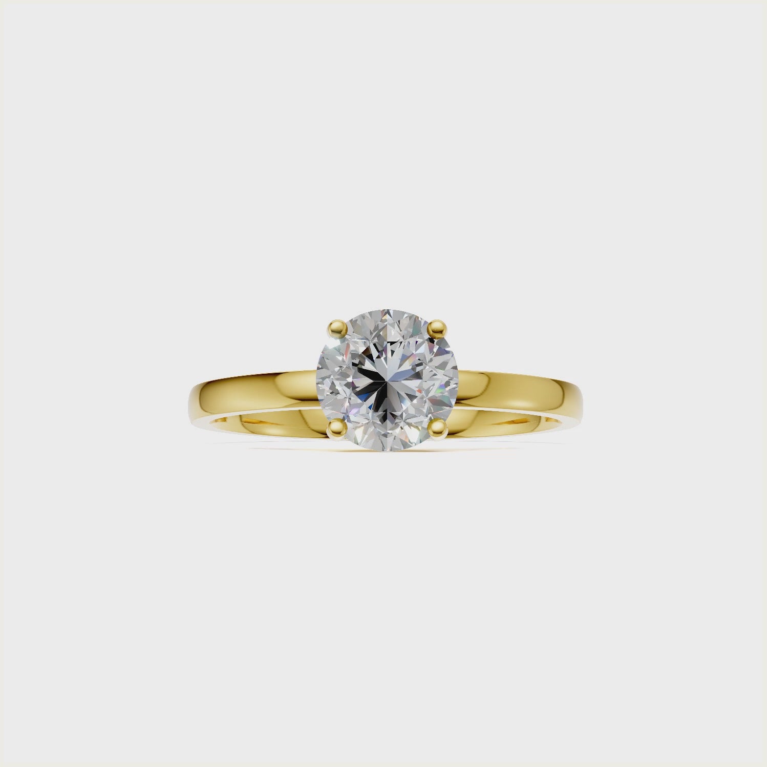 Ring Round Solitaire 18k Yellow Gold 1ct :: RING ROUND SOLITAIRE 18K Yellow Gold 1ct 4.mp4