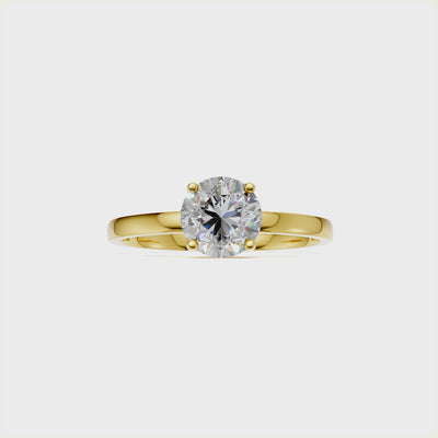 Ring Round Solitaire 18k Yellow Gold 1ct :: RING ROUND SOLITAIRE 18K Yellow Gold 1ct 4.mp4