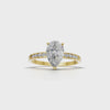 Ring Pear Side Dia 18k Yellow Gold 1ct :: RING PEAR SIDE DIA 18K Yellow Gold 1ct 4.mp4