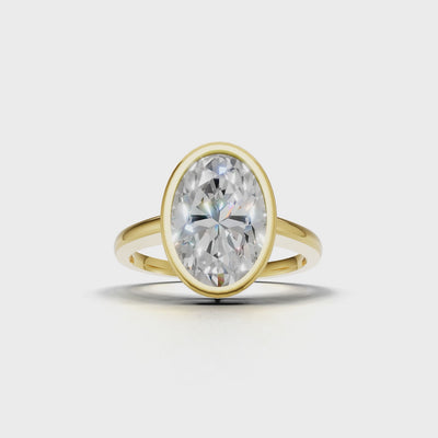Ring Oval Bezel 18k Yellow Gold 1ct :: RING OVAL BEZEL K18 Yellow Gold 1ct 4.mp4