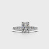 Ring Radiant Side Dia 18k White Gold 1ct :: RING RADIANT SIDE DIA 18K White Gold 1ct 4.mp4