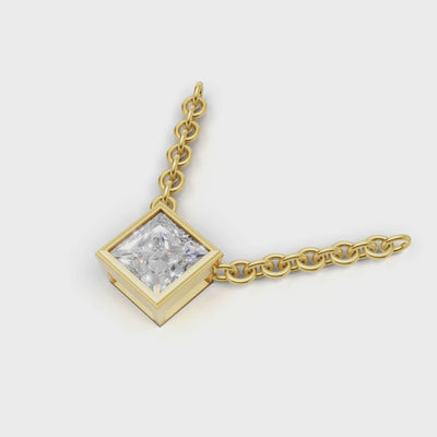 Pendant Princess Bezel 18k Yellow Gold 1ct :: PENDANT PRINCESS BEZEL 18K Yellow Gold 1ct 4.mp4