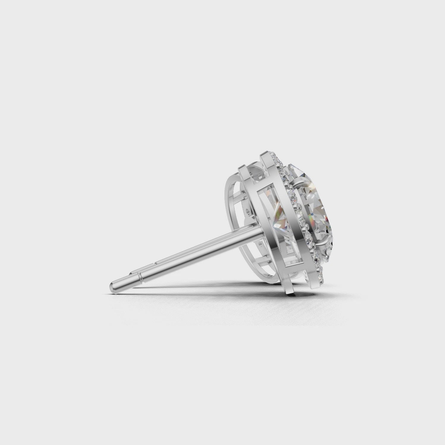 Pierce Oval Halo 18k White Gold 1ct :: PIERCE OVAL HALO  K18 White Gold 1ct.mp4